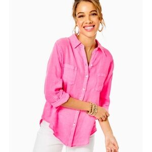 Lilly Pulitzer Sea View Linen Shirt